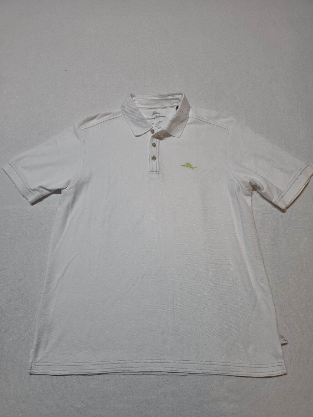 Tommy Bahama Men’s Polo Shirt Size Medium White Supima Cotton Marlin Logo